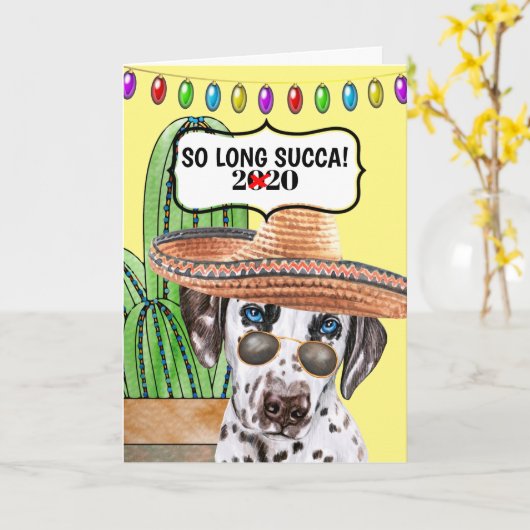Grappige Dalmatiër, tot ziens sukkel Mexicaanse ca Kaart (Gele Bloem)