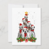 Grappige Dalmatische hond Kerstboom Cadeau Kaart (Voorkant)