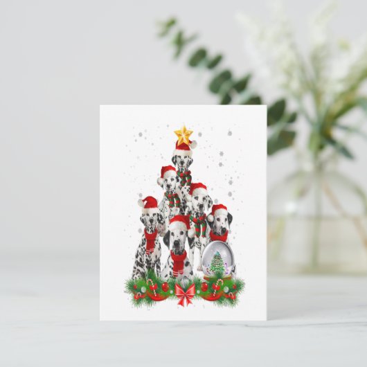 Grappige Dalmatische hond Kerstboom Cadeau Kaart (Staand voorkant)