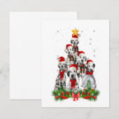 Grappige Dalmatische hond Kerstboom Cadeau Kaart (Voorkant / Achterkant)