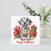 Grappige Dalmatische kerstkaart (Staand voorkant)