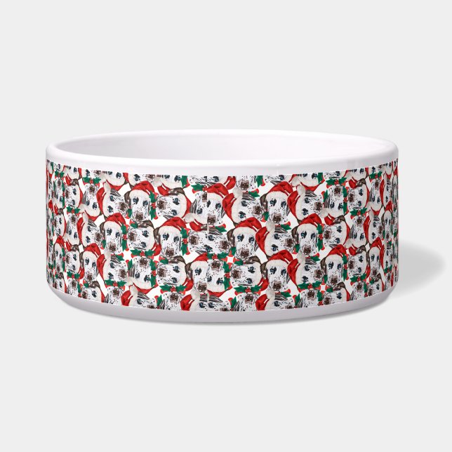 Grappige Dalmatische Naam Kerstpatroon Voerbakje (Links)