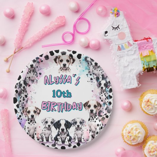 Grappige Dalmatische Puppy Verjaardagsfeestje Papieren Bordje (Feest)