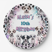 Grappige Dalmatische Puppy Verjaardagsfeestje Papieren Bordje (Voorkant)