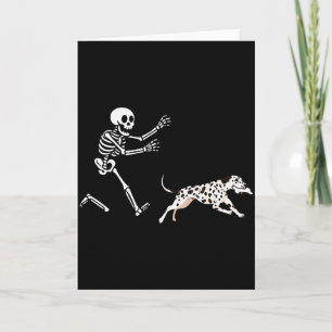 Grappige Dalmatische ren skelet Halloween  Kaart