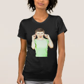 Grappige Dame Die Gezichten Trekt Humoristisch T-s T-shirt (Voorkant)