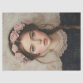 Grappige dame in een bloemenkroon tissuepapier (Voorkant)