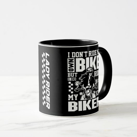 Grappige dame rijder Ik rijd niet mijn eigen fiets Mok (Voorkant rechts)