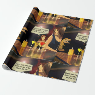 Grappige Dames Avondje Uit Met T-rex  Cadeaupapier