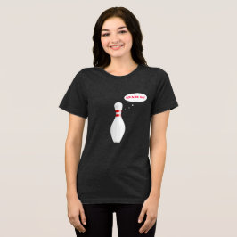Grappige dames bowling team spaar me met naam Tri-Blend shirt