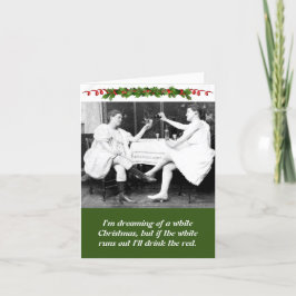 Grappige dames Drinken Wijnkerst Feestdagen Kaart