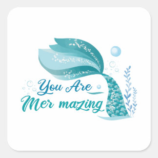 Grappige dames zeemeermin minnaar je bent mer-mazi vierkante sticker