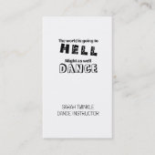 Grappige Dance Instructor World Going to Hell Danc Visitekaartje (Voorkant)