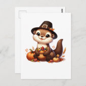 Grappige Dankbare Otter Vriend Thanksgiving Briefkaart (Voorkant / Achterkant)