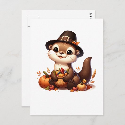 Grappige Dankbare Otter Vriend Thanksgiving Briefkaart (Voorkant / Achterkant)