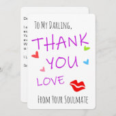 Grappige Dankjewel Kaarten, Liefdes Harten & Rode Bedankkaart (Voorkant / Achterkant)