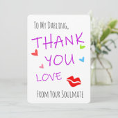 Grappige Dankjewel Kaarten, Liefdes Harten & Rode Bedankkaart (Staand voorkant)