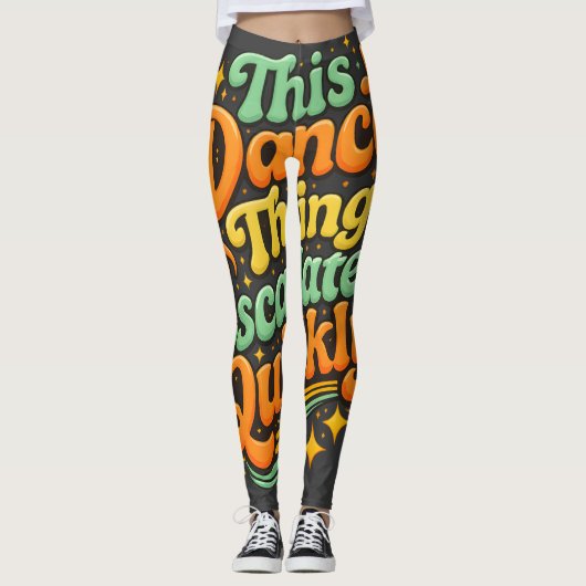 Grappige Dans Escaleerde Snel Feest Humor Leggings (Voorkant)
