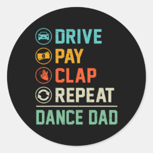 Grappige Dans Papa Drive Betalen Klap Herhaal Dans Ronde Sticker