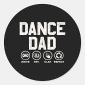 Grappige Dans Papa Trotse Danser Dansende Vader Ma Ronde Sticker (Voorkant)
