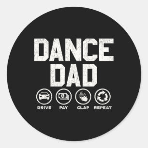 Grappige Dans Papa Trotse Danser Dansende Vader Ma Ronde Sticker
