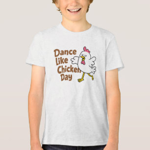 Grappige dans zoals Chicken Day Cartoon ontwerp Tri-Blend Shirt