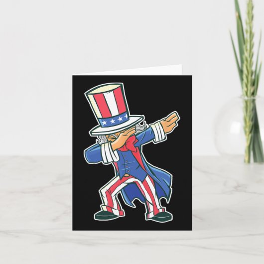 Grappige dansende dabende oom Sam 4 juli jongens G Kaart (Voorkant)