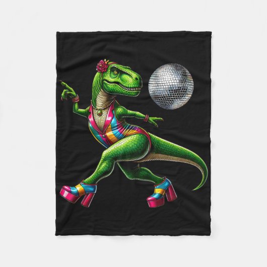 Grappige dansende dinosaurus1 fleece deken (Voorkant)
