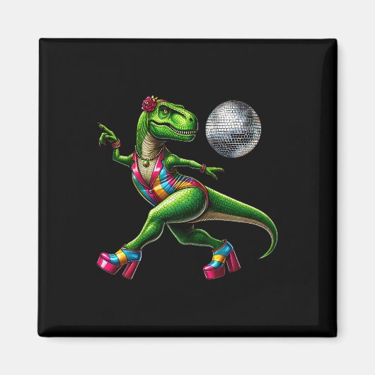 Grappige dansende dinosaurus1 magneet (Voorkant)