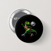Grappige dansende dinosaurus1  ronde button 5,7 cm (Voorkant /achterkant)