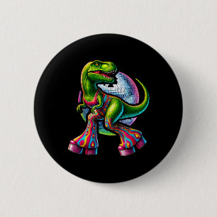 Grappige dansende dinosaurus  ronde button 5,7 cm
