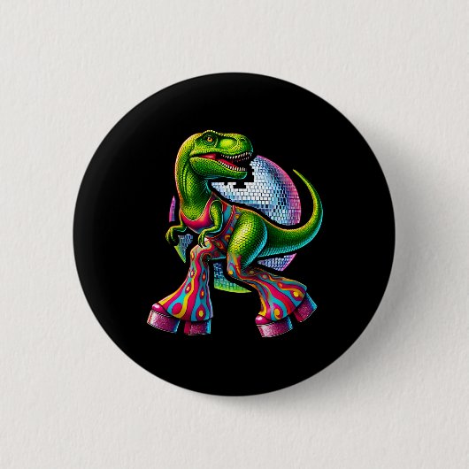 Grappige dansende dinosaurus  ronde button 5,7 cm (Voorkant)