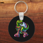 Grappige dansende dinosaurus  sleutelhanger (Voorkant)