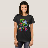 Grappige dansende dinosaurus  t-shirt (Voorkant volledig)