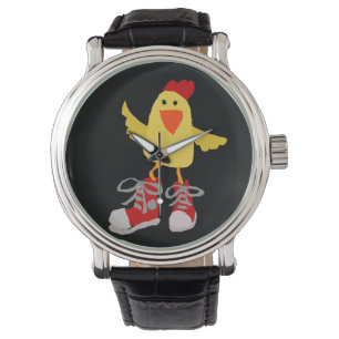 Grappige dansende gele kip horloge