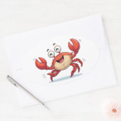 Grappige dansende krab Cartoon Kunst Sticker (Envelop)