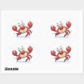 Grappige dansende krab Cartoon Kunst Sticker (Vel)