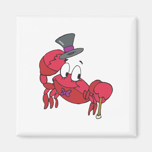 grappige dansende krab magneet (Voorkant)