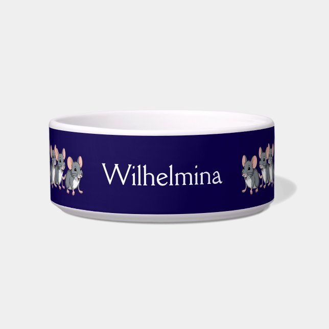 Grappige dansende muizen gepersonaliseerd kattenvo voerbakje (Voorkant)