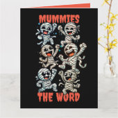 Grappige Dansende Mumie de Woord Kaart (Gele Bloem)