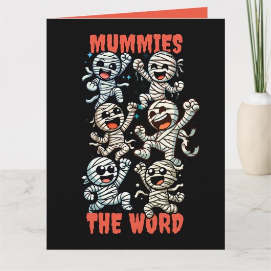 Grappige dansende mummies het woord kaart (Voorkant)