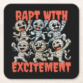 Grappige dansende mummies Verrukt met opwinding Kartonnen Onderzetters (Voorkant)