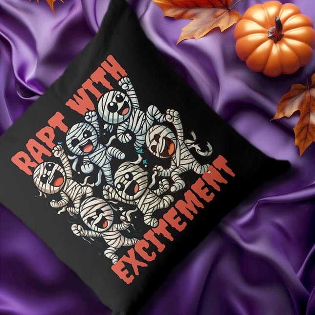 Grappige dansende mummies Verrukt met opwinding Kussen (Funny Dancing Mummies Rapt with Excitement Throw Pillow Cover Photo)