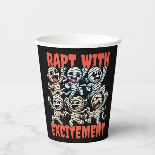 Grappige dansende mummies Verrukt met opwinding Papieren Bekers (Achterkant)