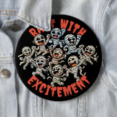 Grappige dansende mummies Verrukt met opwinding Ronde Button 6,0 Cm (In situ)