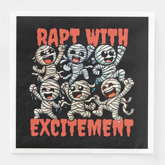 Grappige dansende mummies Verrukt met opwinding Servet (Voorkant)