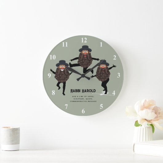GRAPPIGE Dansende RABBI Gepersonaliseerd met tekst Grote Klok (Huis)