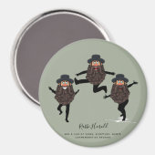GRAPPIGE Dansende RABBI Gepersonaliseerd met tekst Magneet (Voorkant / Achterkant)