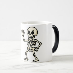 Grappige Dansende Skelet Sticker – Schattige Hallo Magische Mok