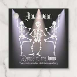 Grappige Dansende Zwarte Skelet Halloween Feest Bedankjes Labels